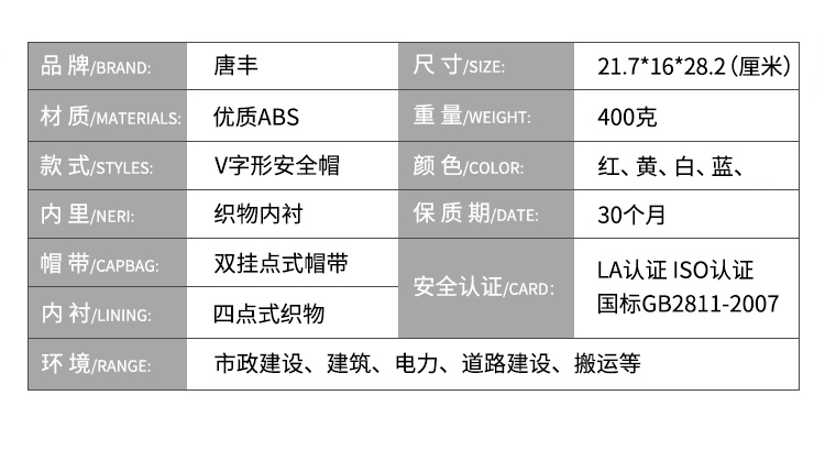 唐豐TF-V型ABS安全帽圖5