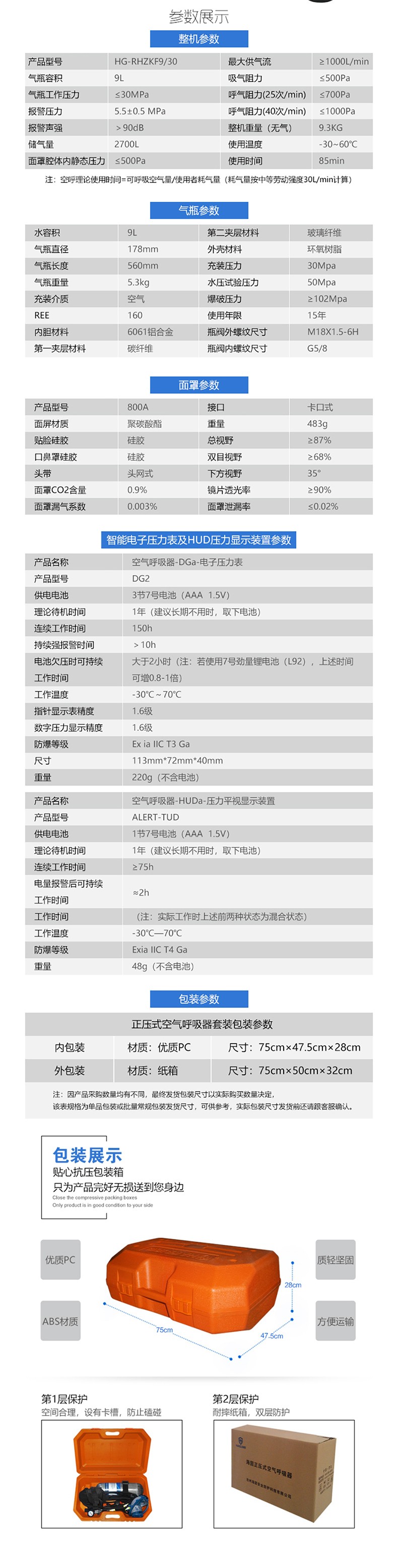 海固RHZKF9/30 正壓式空氣呼吸器(配備智能壓力表及壓力平視裝置）圖片7