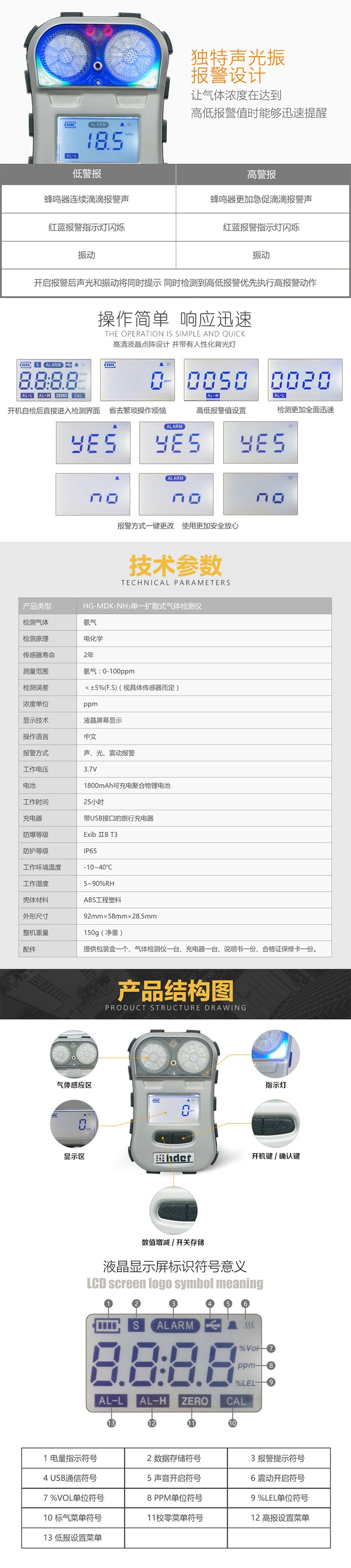 海固HG-MDK-NH3迷你擴(kuò)散式氨氣氣體檢測(cè)儀圖片