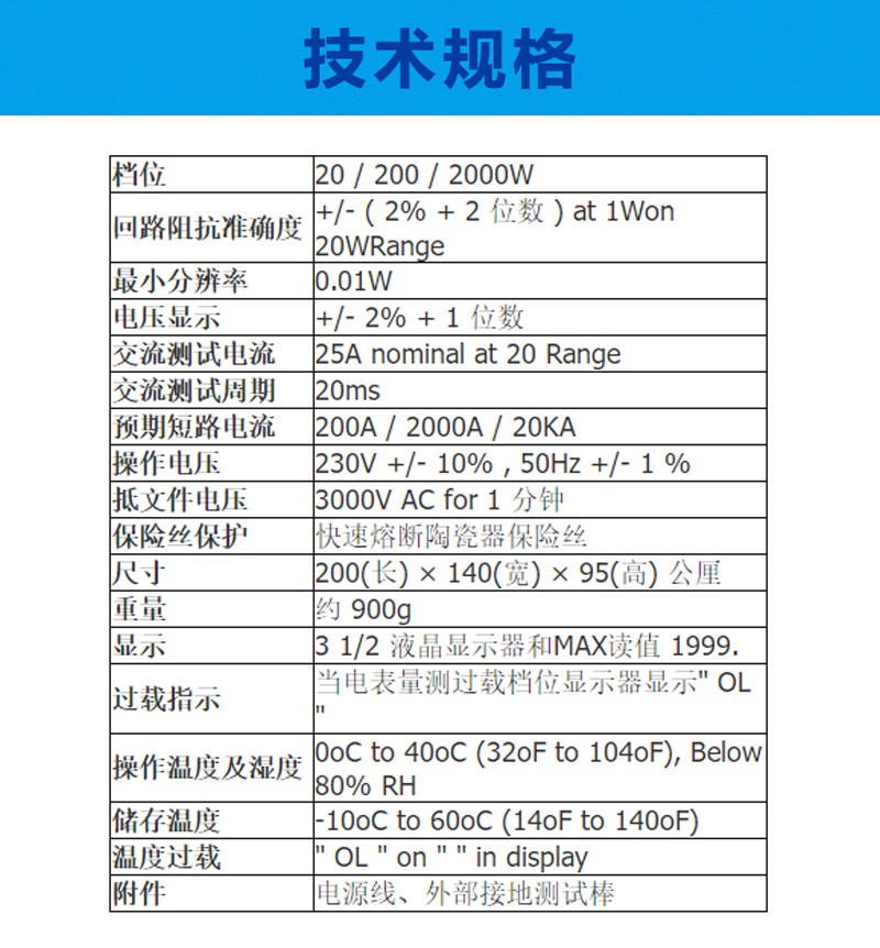 臺(tái)灣泰仕TES-1800A回路阻抗/預(yù)期短路電流測(cè)試儀圖片