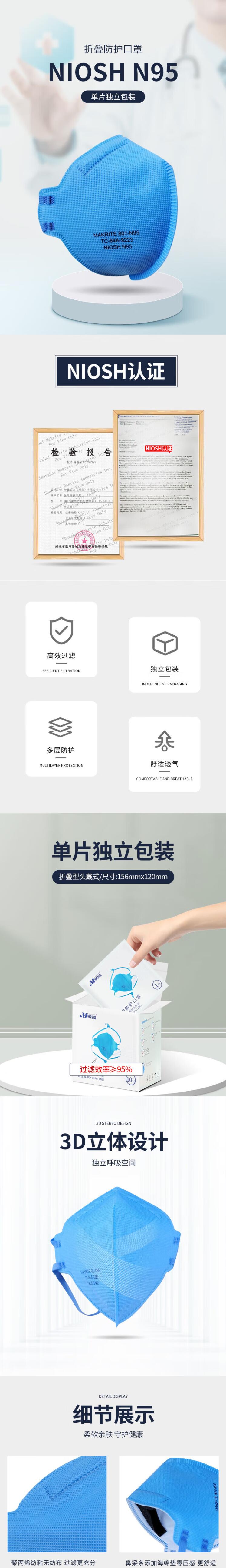 麥特瑞801-N95醫(yī)用防護口罩圖片1