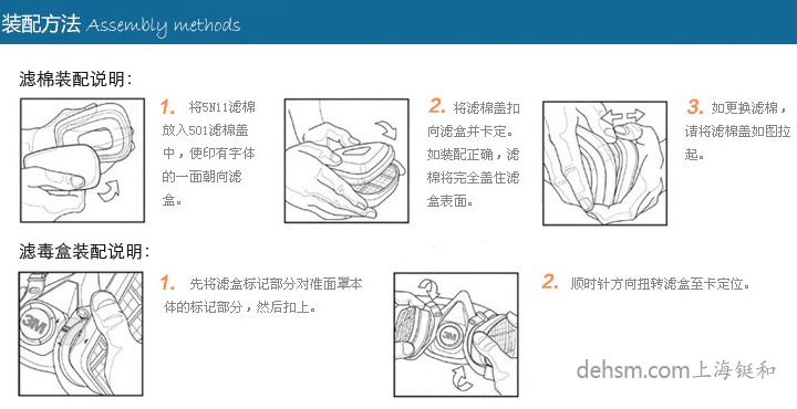 3m620P防毒面具濾毒盒安裝方法